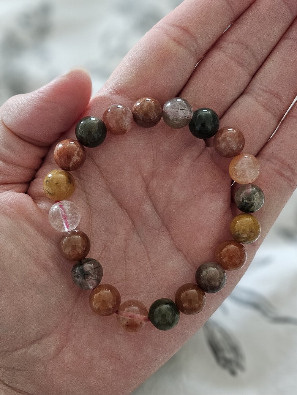 Multicolor Natural Stone Beaded Stretch Bracelet